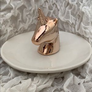 Rose Gold Unicorn Jewlery Dish